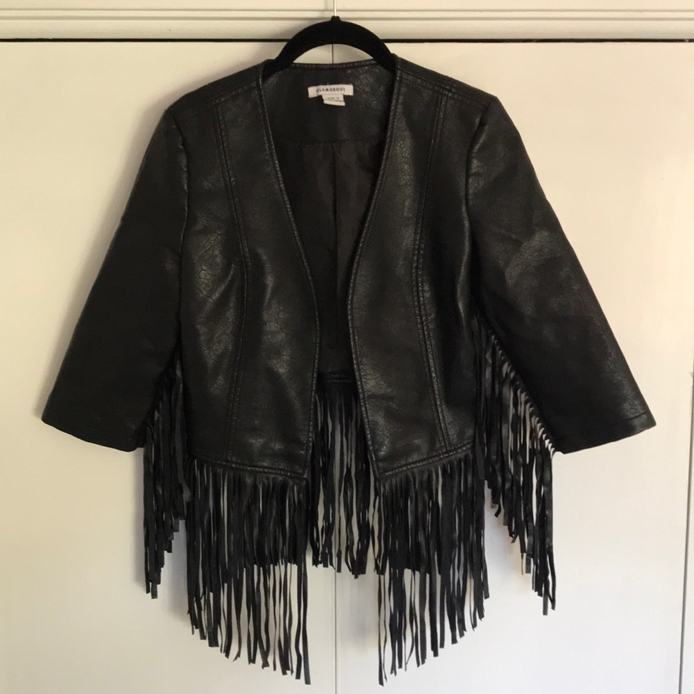 FRINGE faux leather jacket!